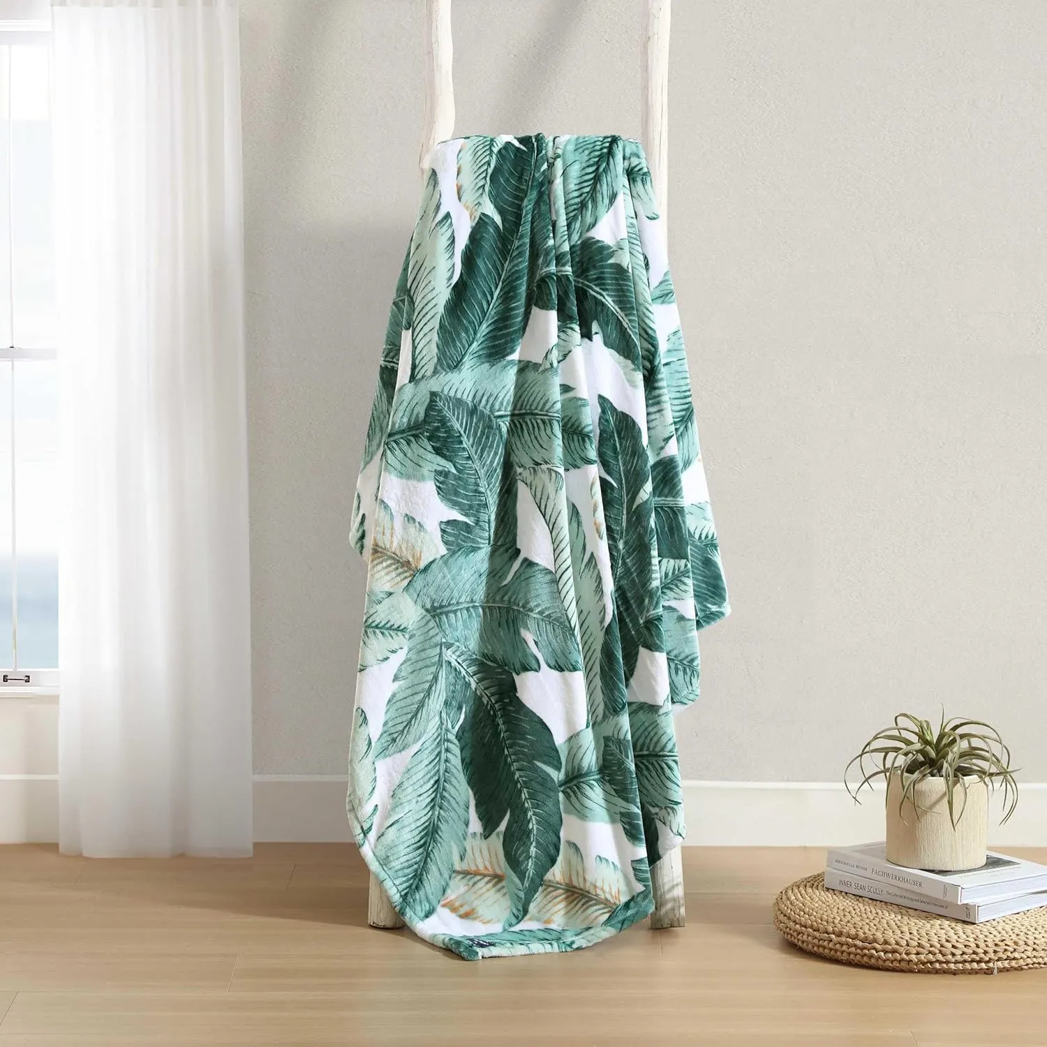 Tommy Bahama - King Blanket, Ultra Soft Plush Bedding, Coastal Inspired Bedding Essentials, Oeko-Tex Certified (Vintage Palms Green, King)