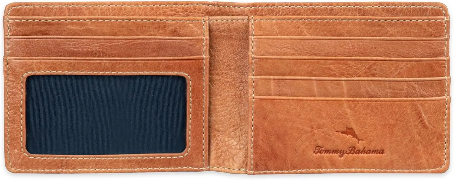 Tommy Bahama Men's Bifold Slim Leather Wallet