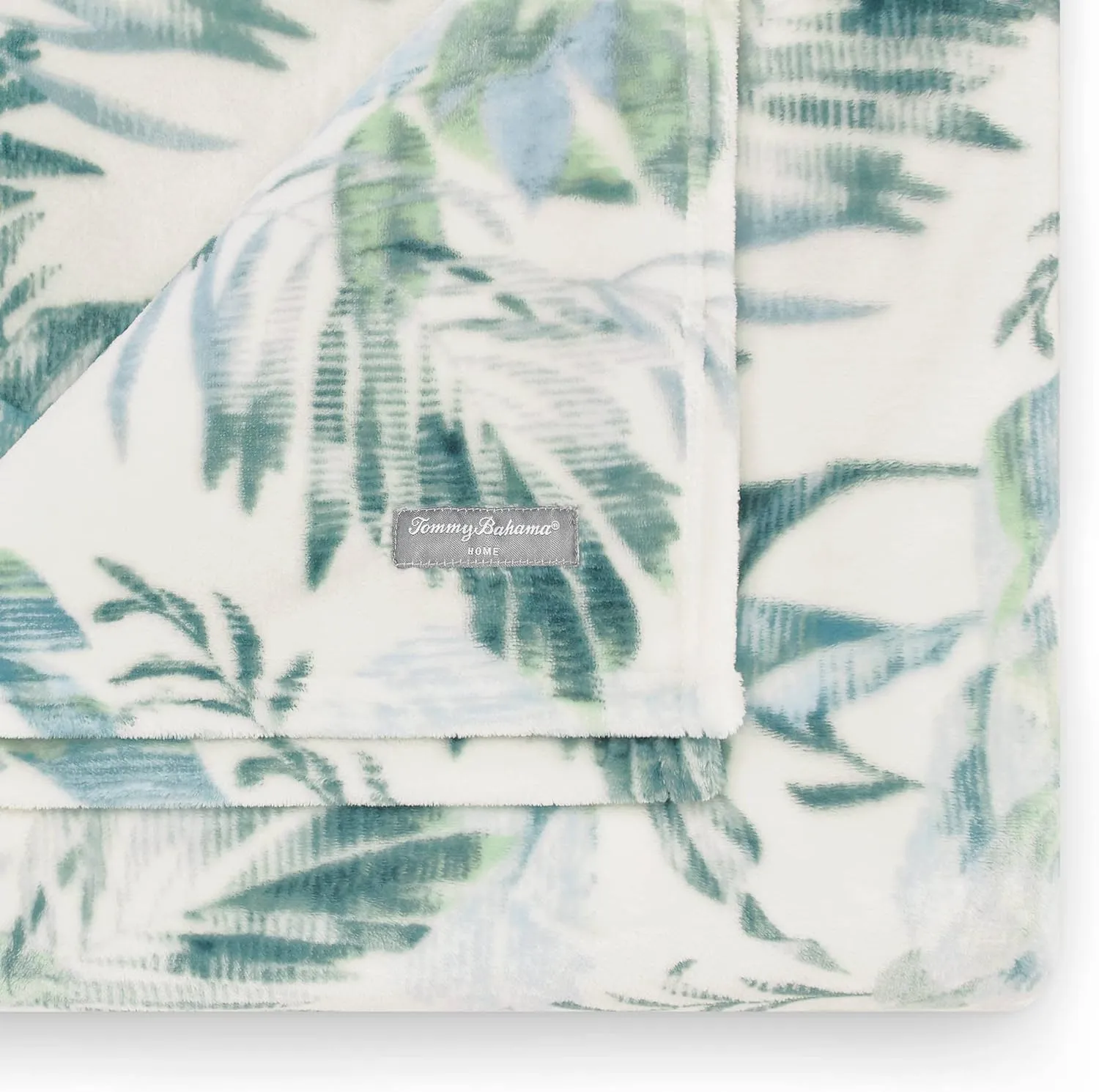 Tommy Bahama - Throw Blanket, Plush Fleece Bedding, Tropical Bedding Set for Bed or Couch (Wallpaper Leaves Green, 50" x 70")