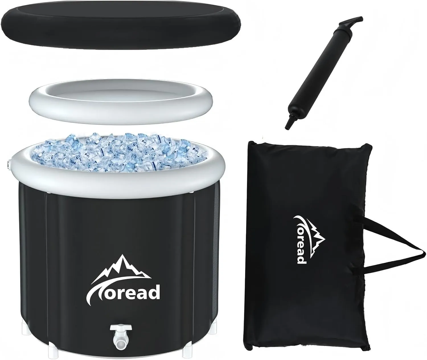 TOREAD XL Ice Cold Bath Tub-87gal Portable Cold Plunge Tub with Carry Bag for Athletes-Foldable Cold Therapy Bathtub Outdoor for Sports Muscles Recovery