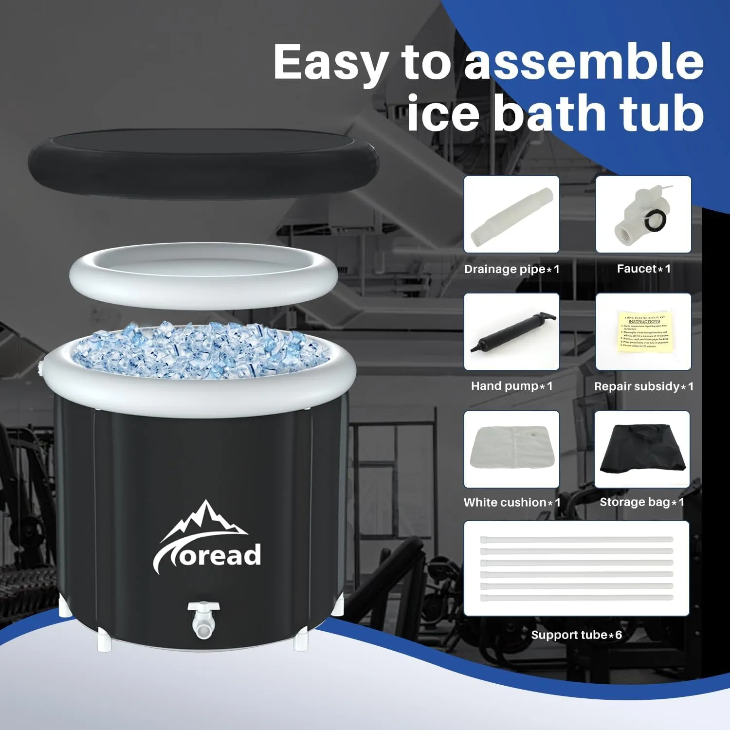 TOREAD XL Ice Cold Bath Tub-87gal Portable Cold Plunge Tub with Carry Bag for Athletes-Foldable Cold Therapy Bathtub Outdoor for Sports Muscles Recovery