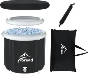 TOREAD XL Ice Cold Bath Tub-87gal Portable Cold Plunge Tub with Carry Bag for Athletes-Foldable Cold Therapy Bathtub Outdoor for Sports Muscles Recovery