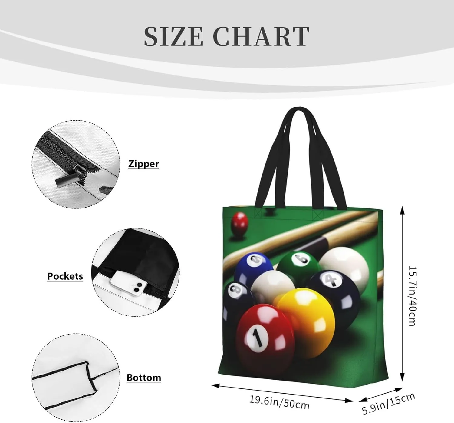 Tote Bag for Women Cute french bulldog Shoulder Bag with Zipper Handbag Large Capacity Reusable Grocery Bag