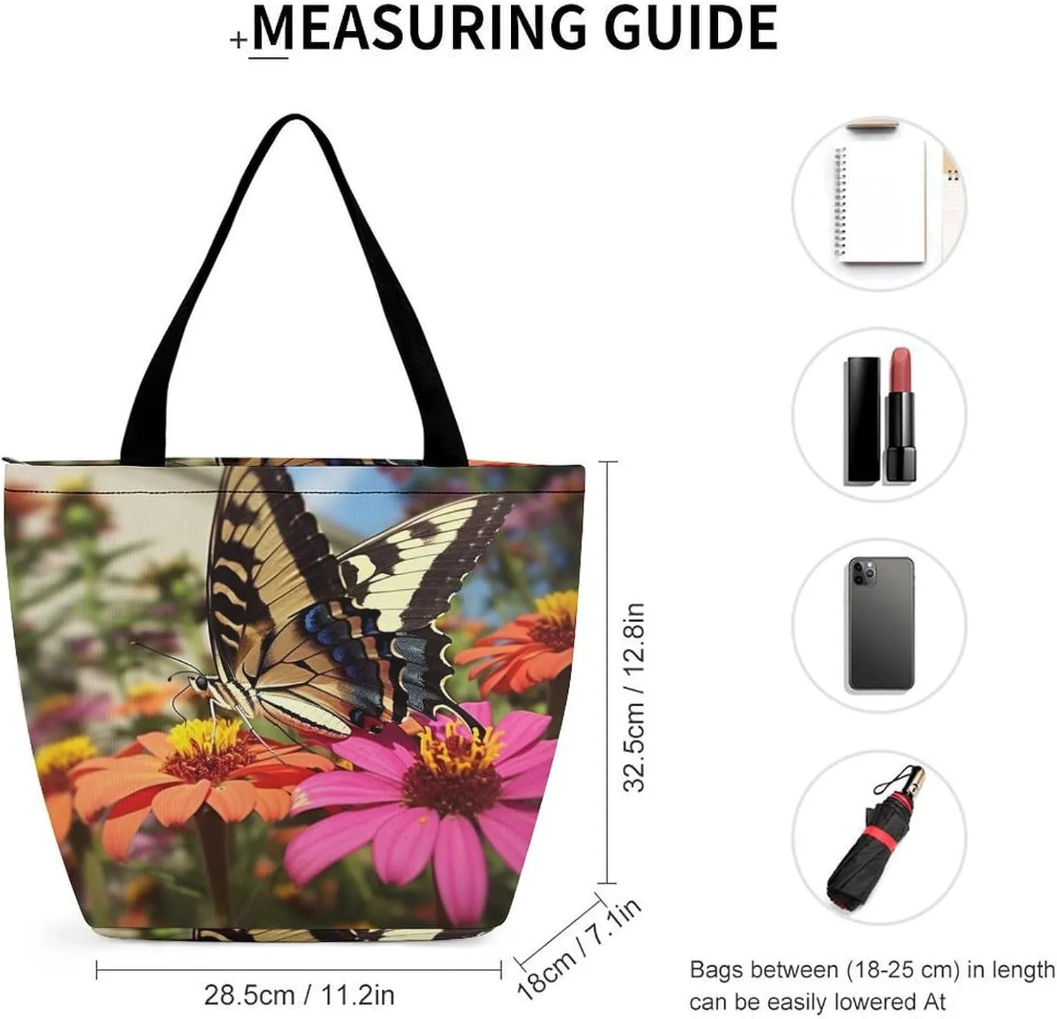 Tote Bag Reusable Grocery Bag with Zipper Funny Deer Women Shopping Bag Large Handbag for Work Travel