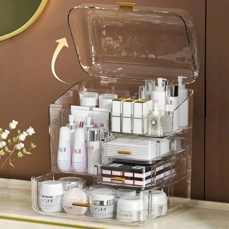 Transparent Makeup Organizers Acrylic Cosmetic Storage Box Eyebrow Pencil Lipstick Skin Care Products Storage