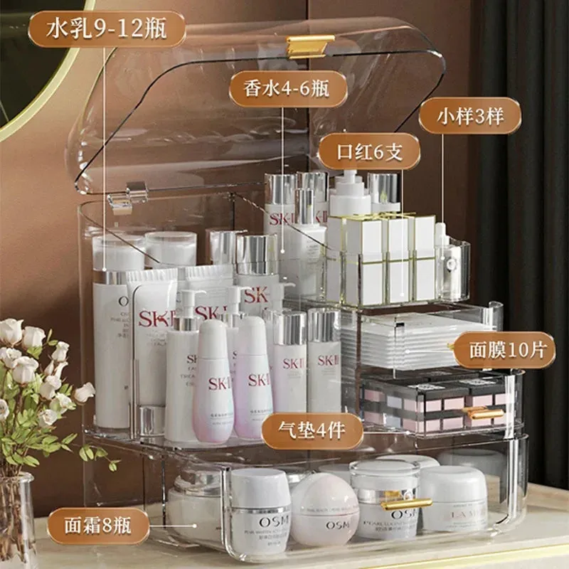 Transparent Makeup Organizers Acrylic Cosmetic Storage Box Eyebrow Pencil Lipstick Skin Care Products Storage