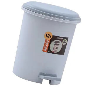 Trash Can, Foot Pedal Design Garbage Bin Multifunctional Large Capacity Compact Structure for Living Room (Grey)