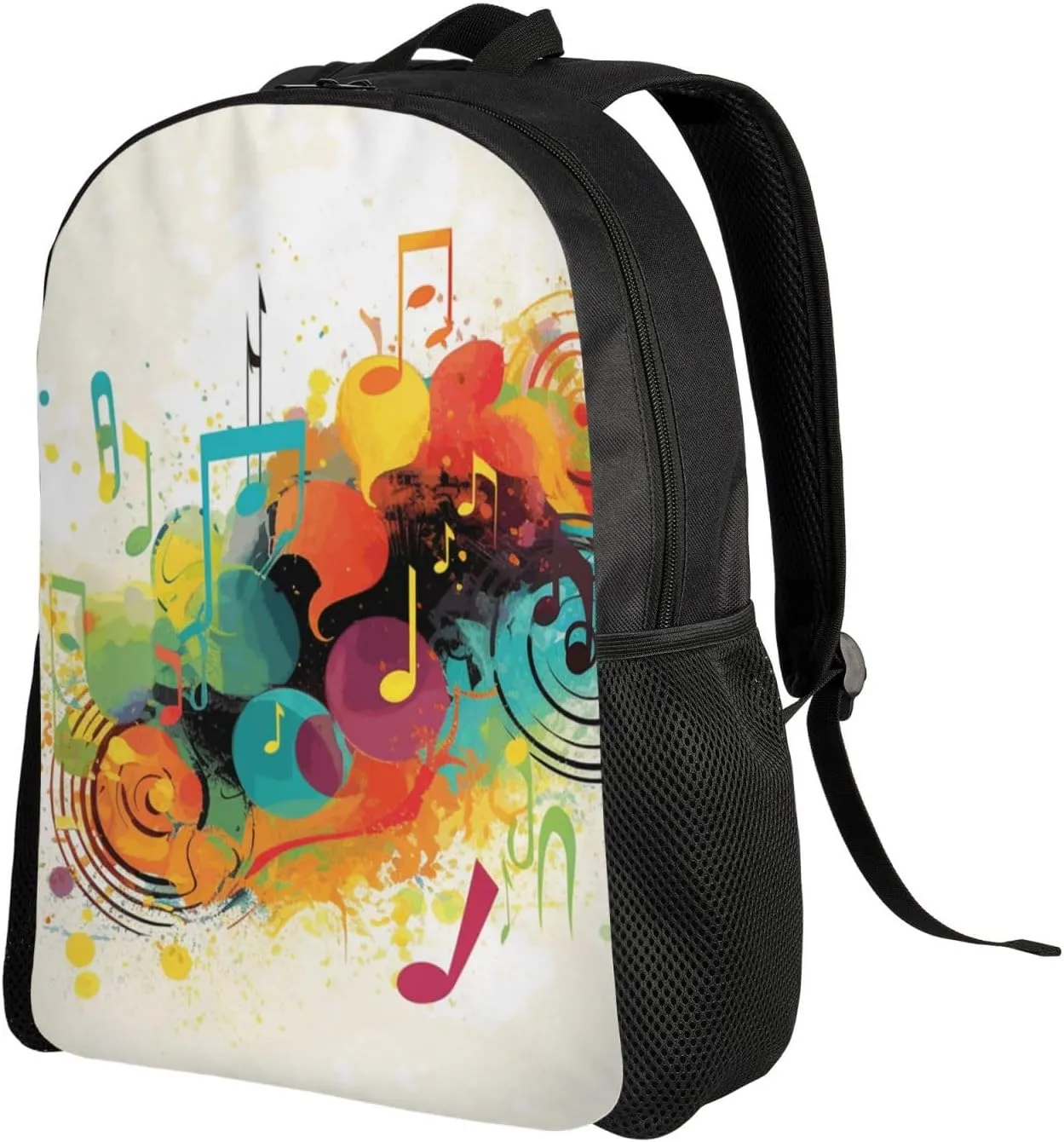 Travel Backpack for Women Men Lightweight 17 inch Laptop Bag Abstract Music Themed Backpack Casual Daypack