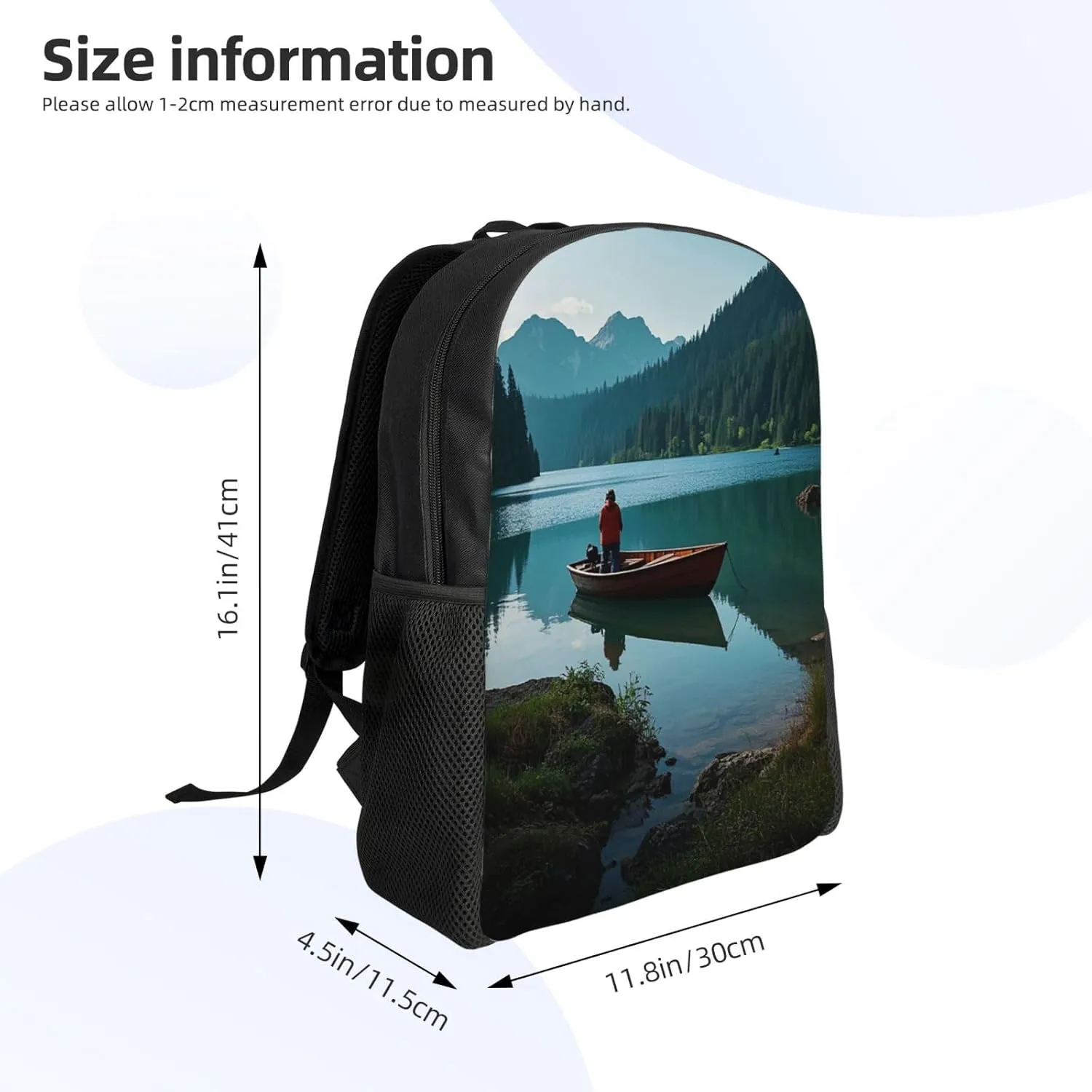 Travel Backpack for Women Men Lightweight 17 inch Laptop Bag Boat at Lake Shore Backpack Casual Daypack
