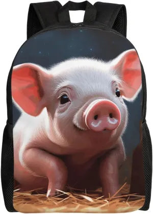 Travel Backpack for Women Men Lightweight 17 inch Laptop Bag Foolish Cute Pig Backpack Casual Daypack