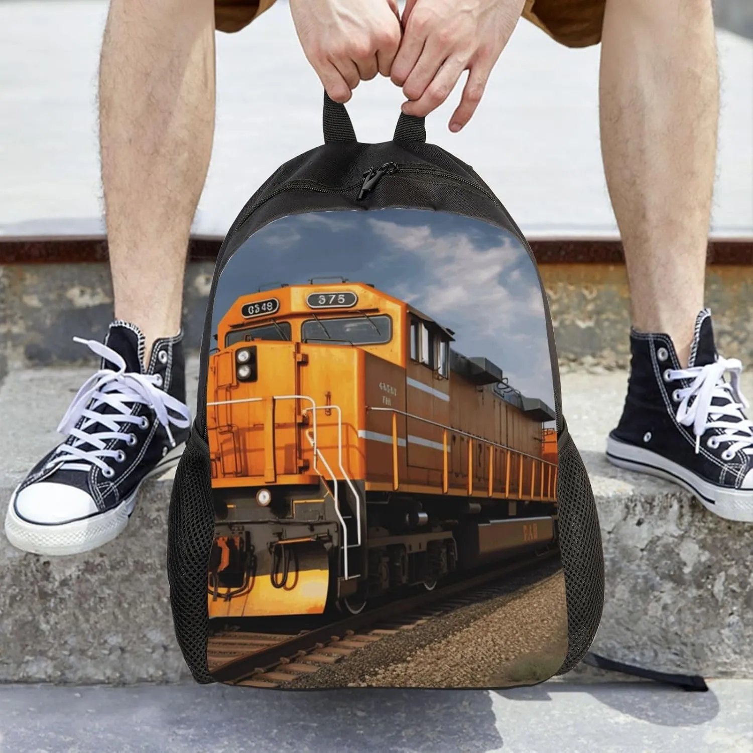 Travel Backpack for Women Men Lightweight 17 inch Laptop Bag Freight Train Backpack Casual Daypack
