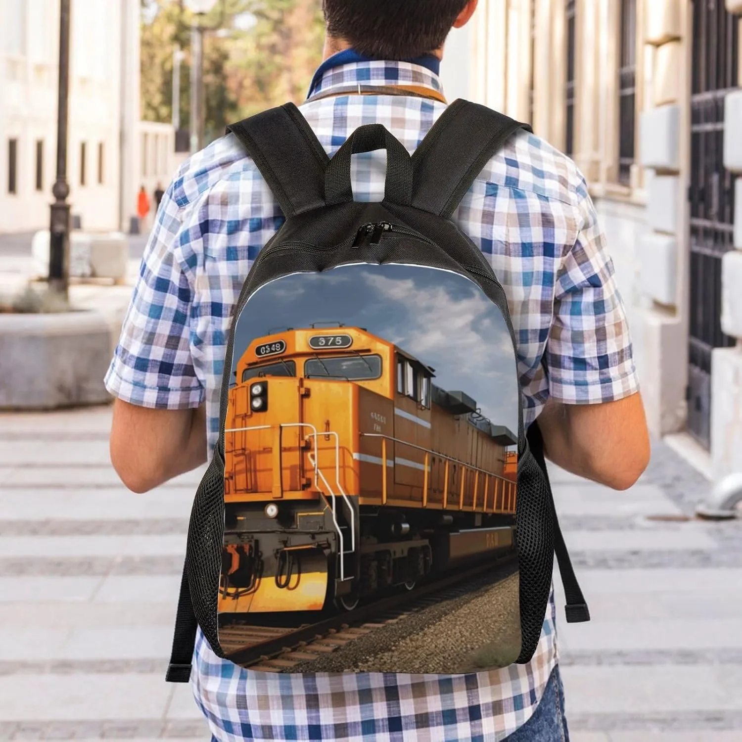 Travel Backpack for Women Men Lightweight 17 inch Laptop Bag Freight Train Backpack Casual Daypack