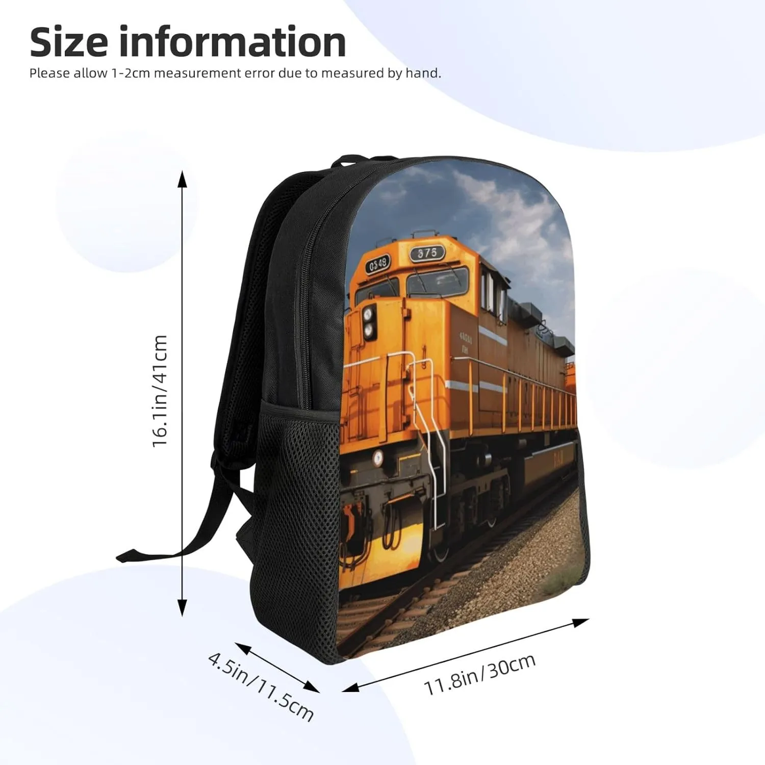 Travel Backpack for Women Men Lightweight 17 inch Laptop Bag Freight Train Backpack Casual Daypack