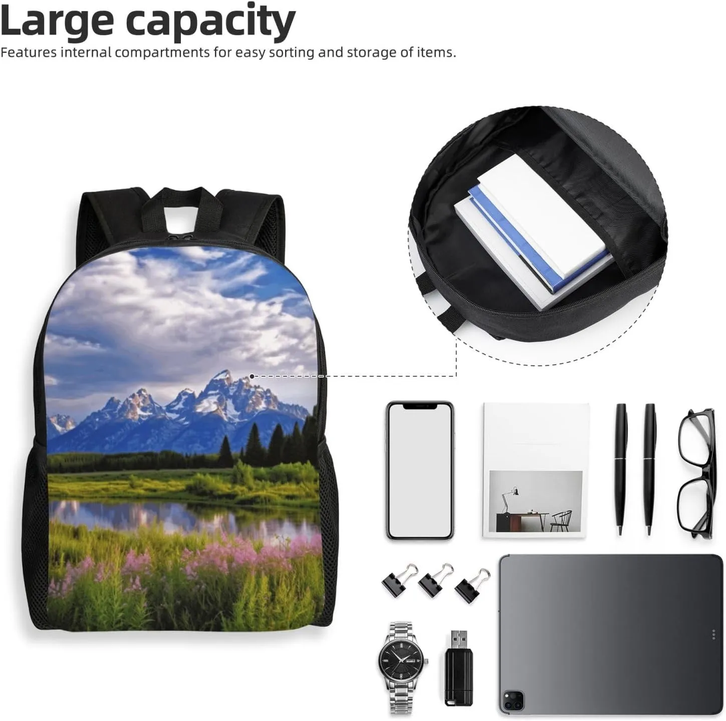 Travel Backpack for Women Men Lightweight 17 inch Laptop Bag grand teton national park Backpack Casual Daypack