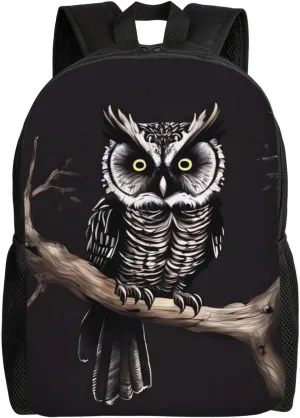 Travel Backpack for Women Men Lightweight 17 inch Laptop Bag Late Night Owl Backpack Casual Daypack