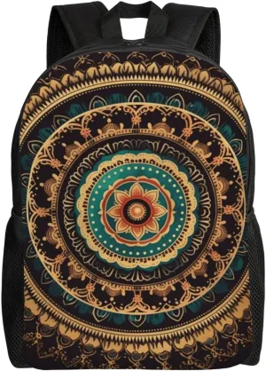 Travel Backpack for Women Men Lightweight 17 inch Laptop Bag Mandala Backpack Casual Daypack