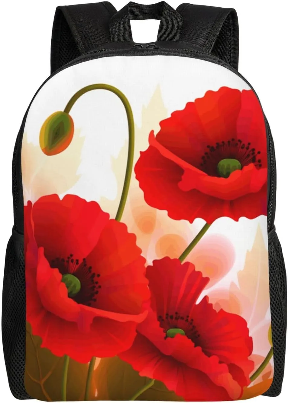 Travel Backpack for Women Men Lightweight 17 inch Laptop Bag Poppy Flowers Vivid Petals Backpack Casual Daypack