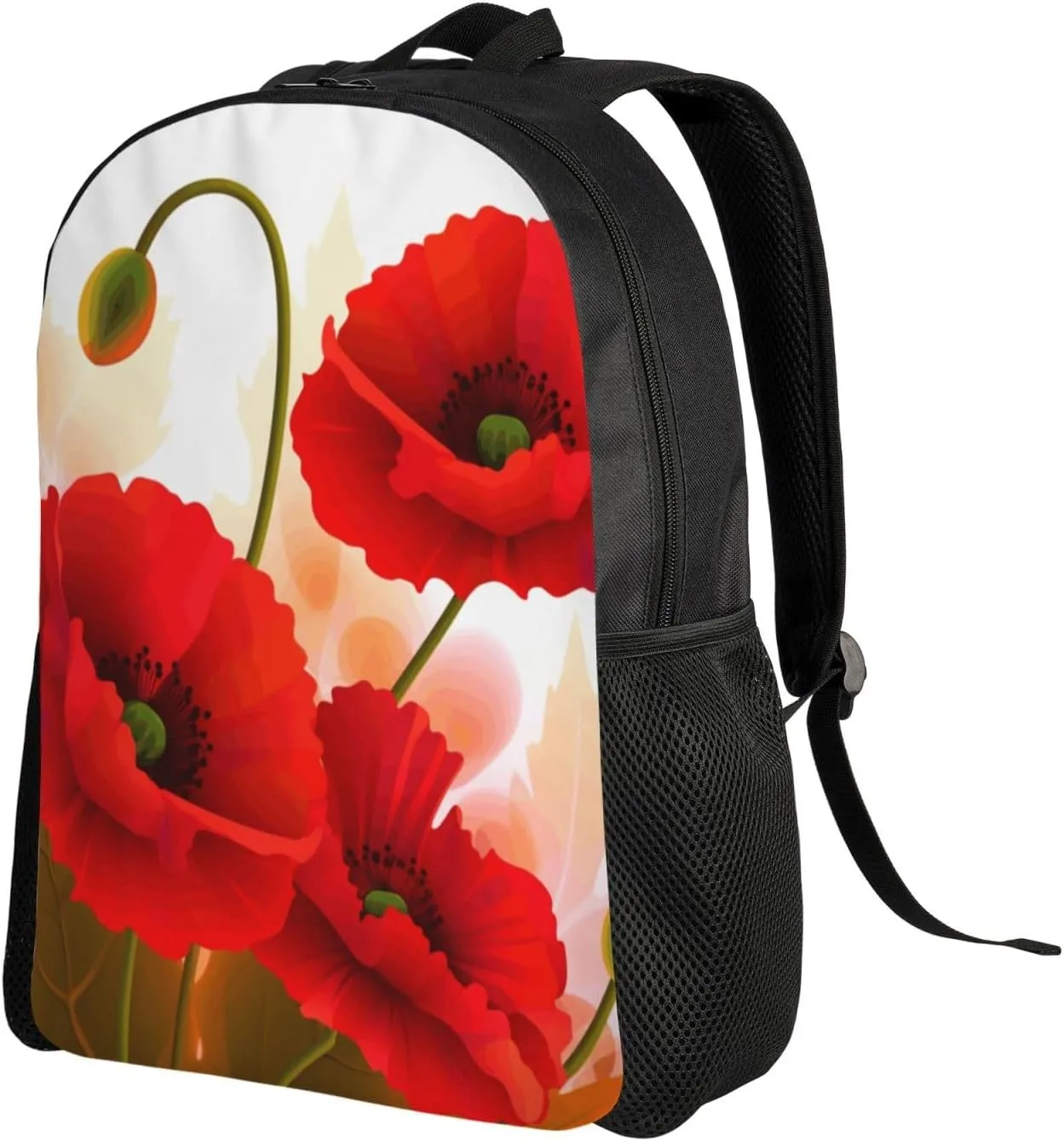 Travel Backpack for Women Men Lightweight 17 inch Laptop Bag Poppy Flowers Vivid Petals Backpack Casual Daypack