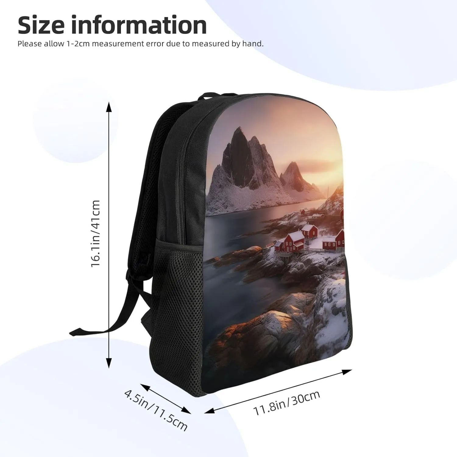 Travel Backpack Sunrise Over Hamnoy Carry on Backpack Lightweight Business 16inches Laptop Backpack for Men Women
