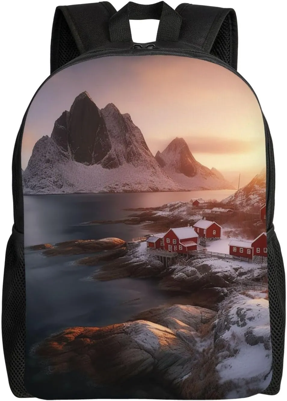 Travel Backpack Sunrise Over Hamnoy Carry on Backpack Lightweight Business 16inches Laptop Backpack for Men Women