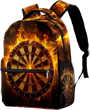 Travel Backpack,Work Backpack,Back Pack,Dart Board and Fire,Backpack