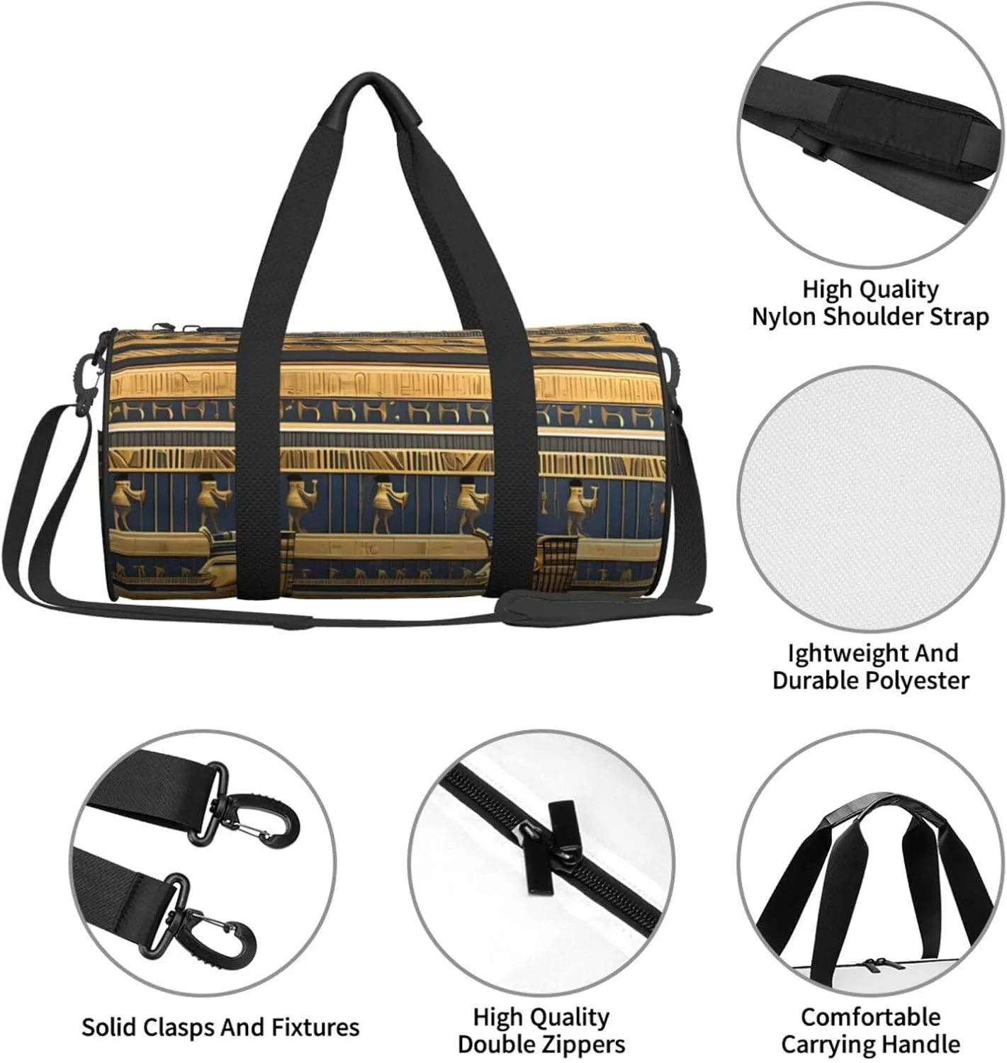 Travel Bag For Women,Egyptian Pharaonic Frescoes Print Personal Item Duffle Bags,Weekend Travel Duffel Tote Bag,Travel Sport Gym Bag For Men,Airplane Travel Essentials For Flying