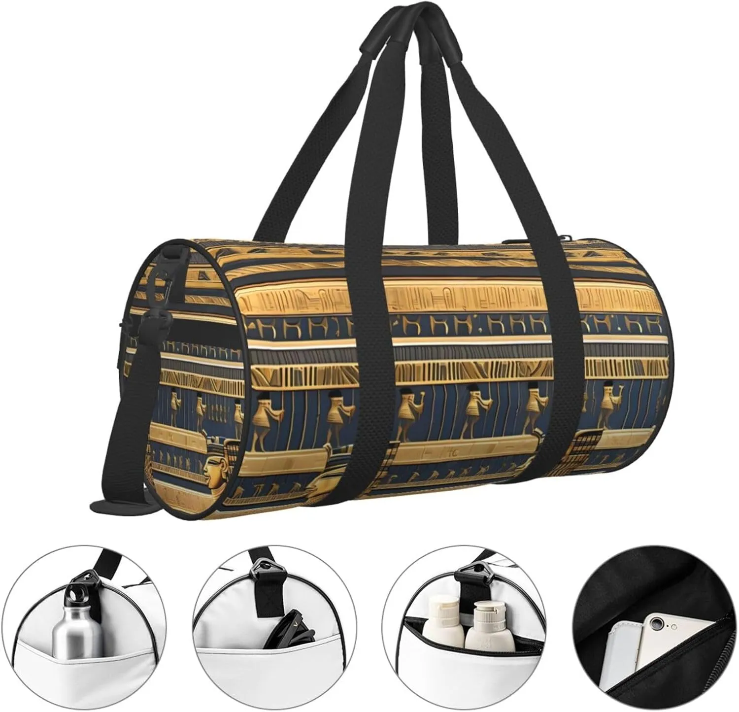 Travel Bag For Women,Egyptian Pharaonic Frescoes Print Personal Item Duffle Bags,Weekend Travel Duffel Tote Bag,Travel Sport Gym Bag For Men,Airplane Travel Essentials For Flying