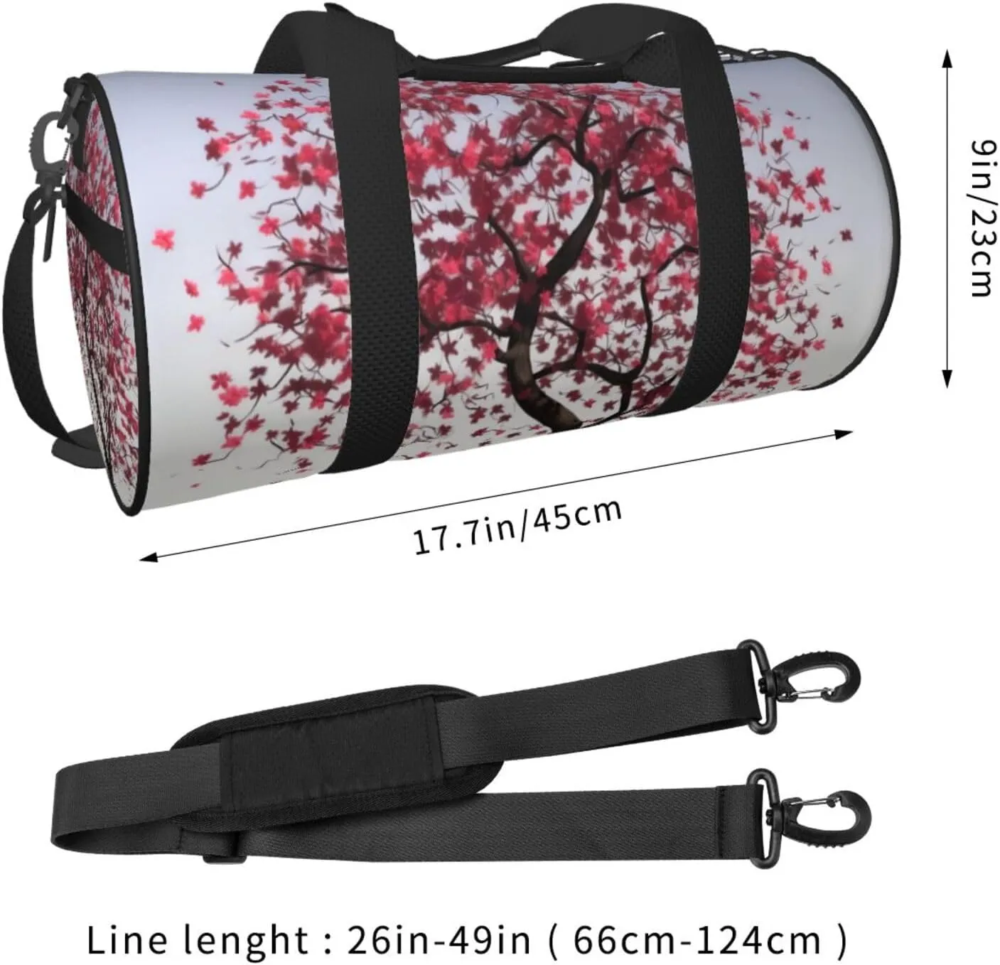 Travel Bag For Women,Japanese Cherry Tree Print Personal Item Duffle Bags,Weekend Travel Duffel Tote Bag,Travel Sport Gym Bag For Men,Airplane Travel Essentials For Flying