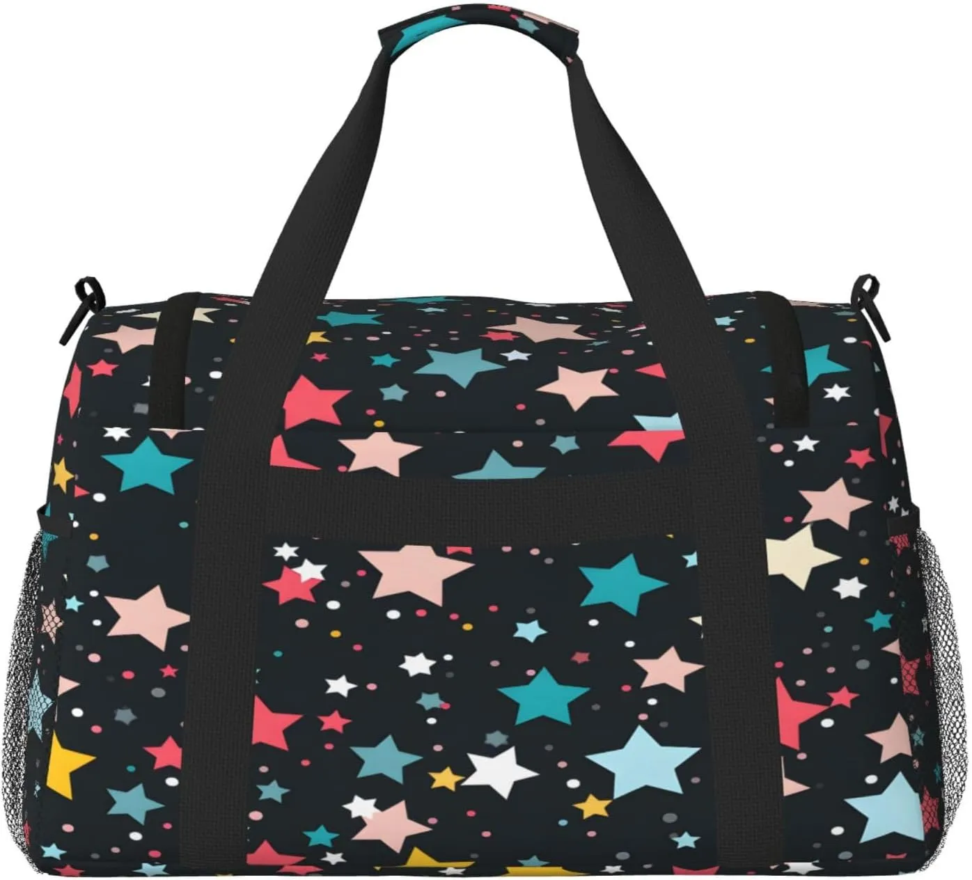 Travel Duffel Bag For Men Women, Colorful Star Pattern Carry On Sport Gym Bag With Shoulder Strap Lightweight Waterproof Weekender Bag Overnight Bag