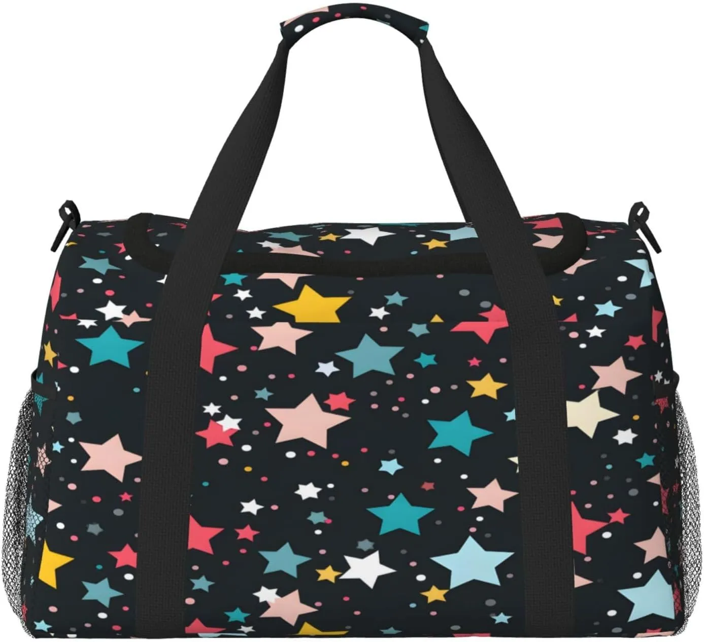 Travel Duffel Bag For Men Women, Colorful Star Pattern Carry On Sport Gym Bag With Shoulder Strap Lightweight Waterproof Weekender Bag Overnight Bag