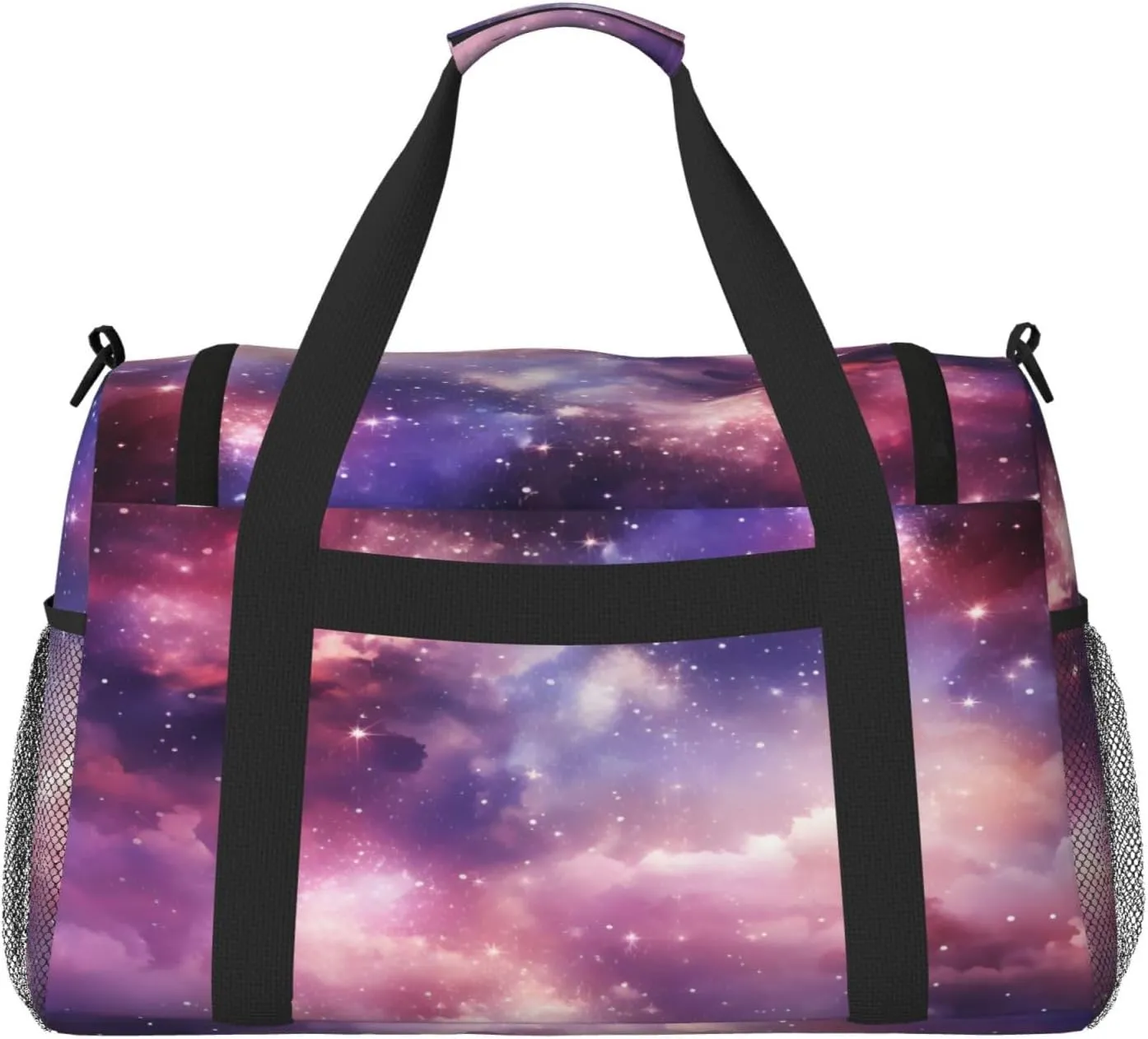 Travel Duffel Bag For Men Women, Galaxy Starry Sky Nebula Carry On Sport Gym Bag With Shoulder Strap Lightweight Waterproof Weekender Bag Overnight Bag