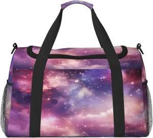 Travel Duffel Bag For Men Women, Galaxy Starry Sky Nebula Carry On Sport Gym Bag With Shoulder Strap Lightweight Waterproof Weekender Bag Overnight Bag