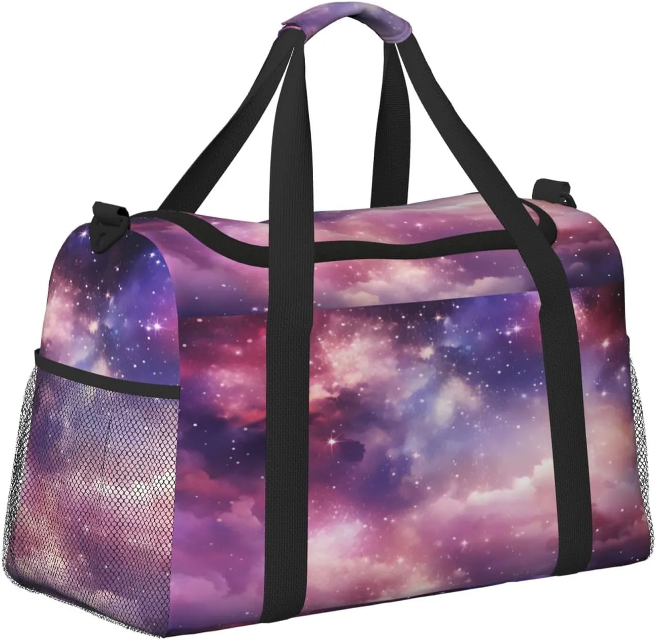 Travel Duffel Bag For Men Women, Galaxy Starry Sky Nebula Carry On Sport Gym Bag With Shoulder Strap Lightweight Waterproof Weekender Bag Overnight Bag