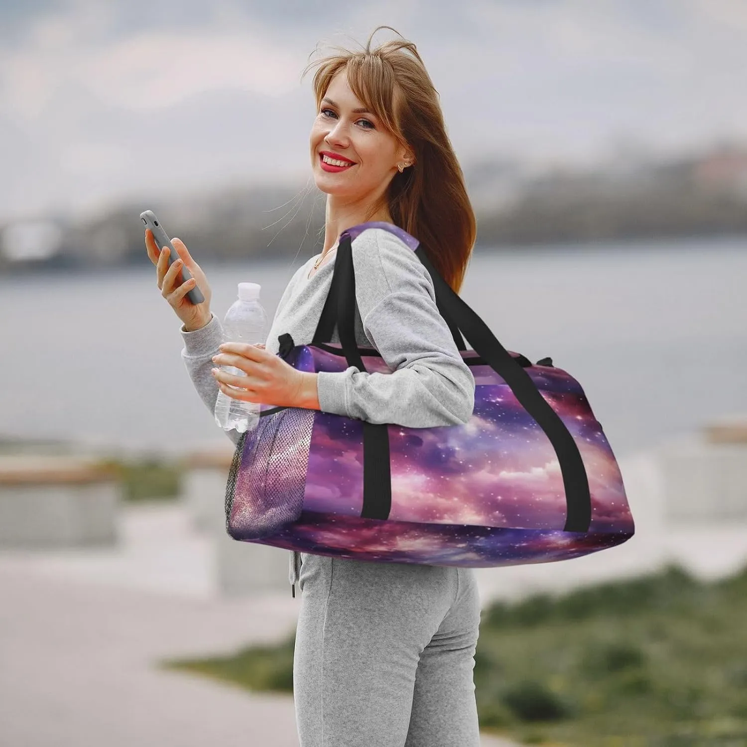 Travel Duffel Bag For Men Women, Galaxy Starry Sky Nebula Carry On Sport Gym Bag With Shoulder Strap Lightweight Waterproof Weekender Bag Overnight Bag
