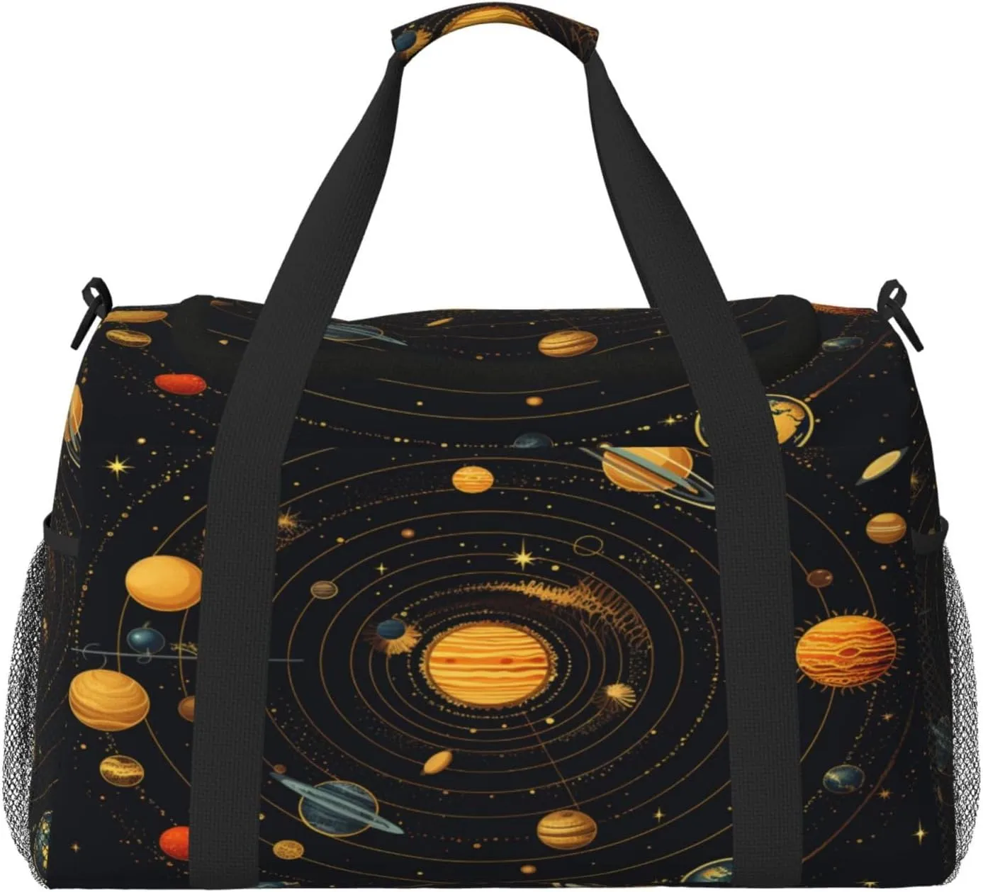 Travel Duffel Bag For Men Women, Solar System Universe Space Carry On Sport Gym Bag With Shoulder Strap Lightweight Waterproof Weekender Bag Overnight Bag