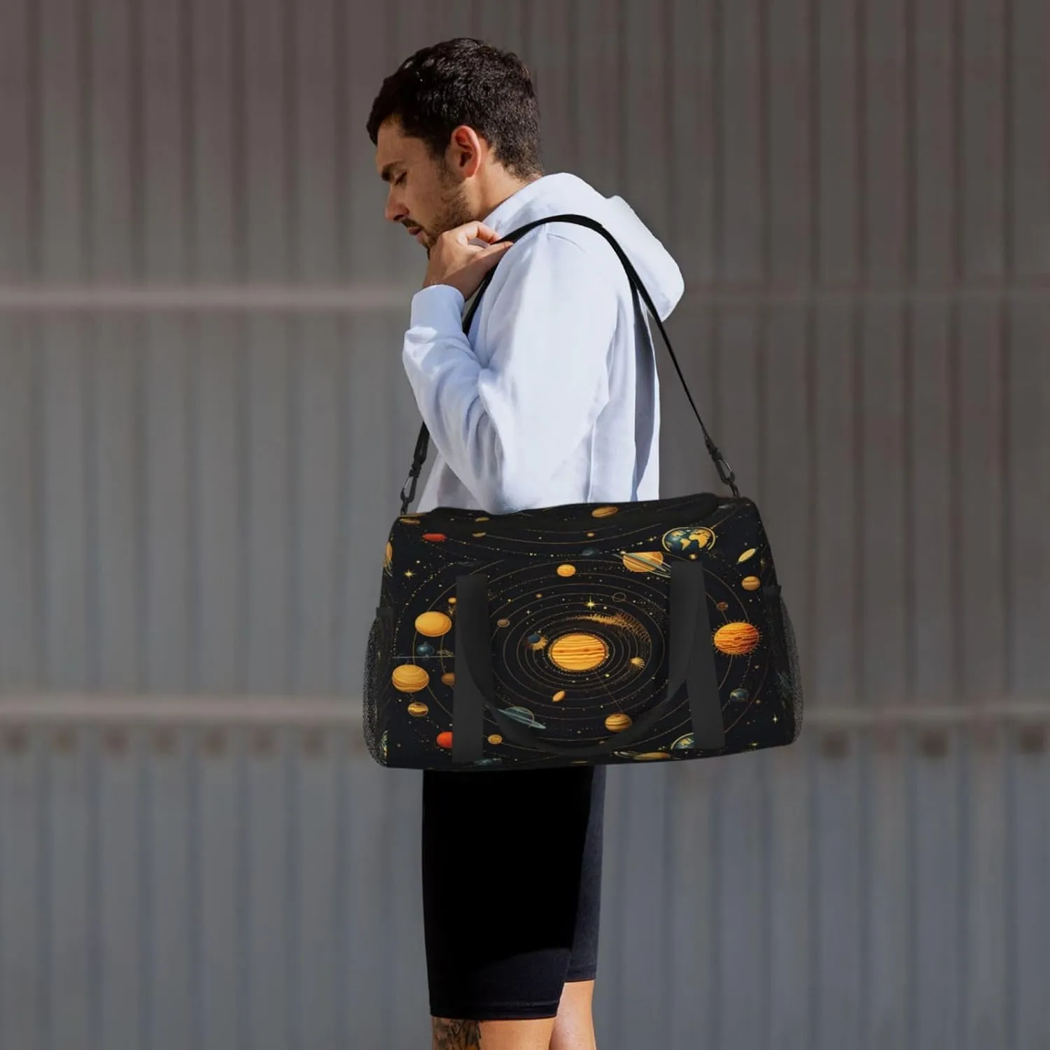 Travel Duffel Bag For Men Women, Solar System Universe Space Carry On Sport Gym Bag With Shoulder Strap Lightweight Waterproof Weekender Bag Overnight Bag