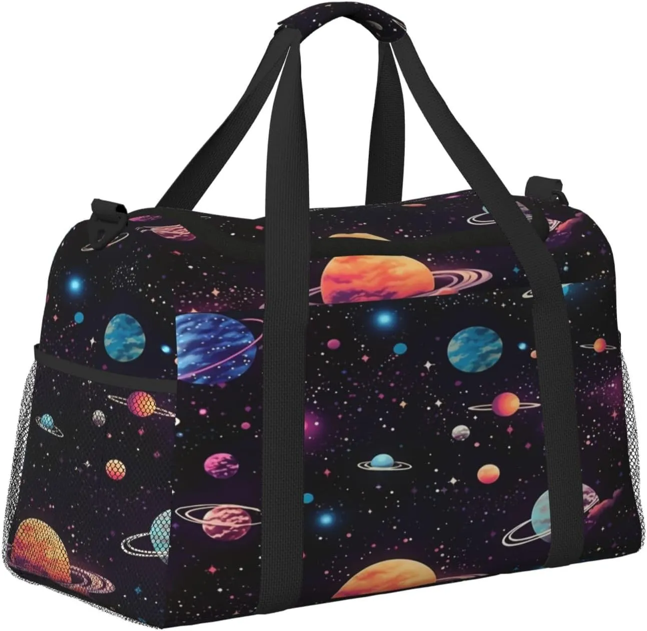 Travel Duffel Bag For Men Women, Space Galaxy Constellation Planet Pattern Carry On Sport Gym Bag With Shoulder Strap Lightweight Waterproof Weekender Bag Overnight Bag
