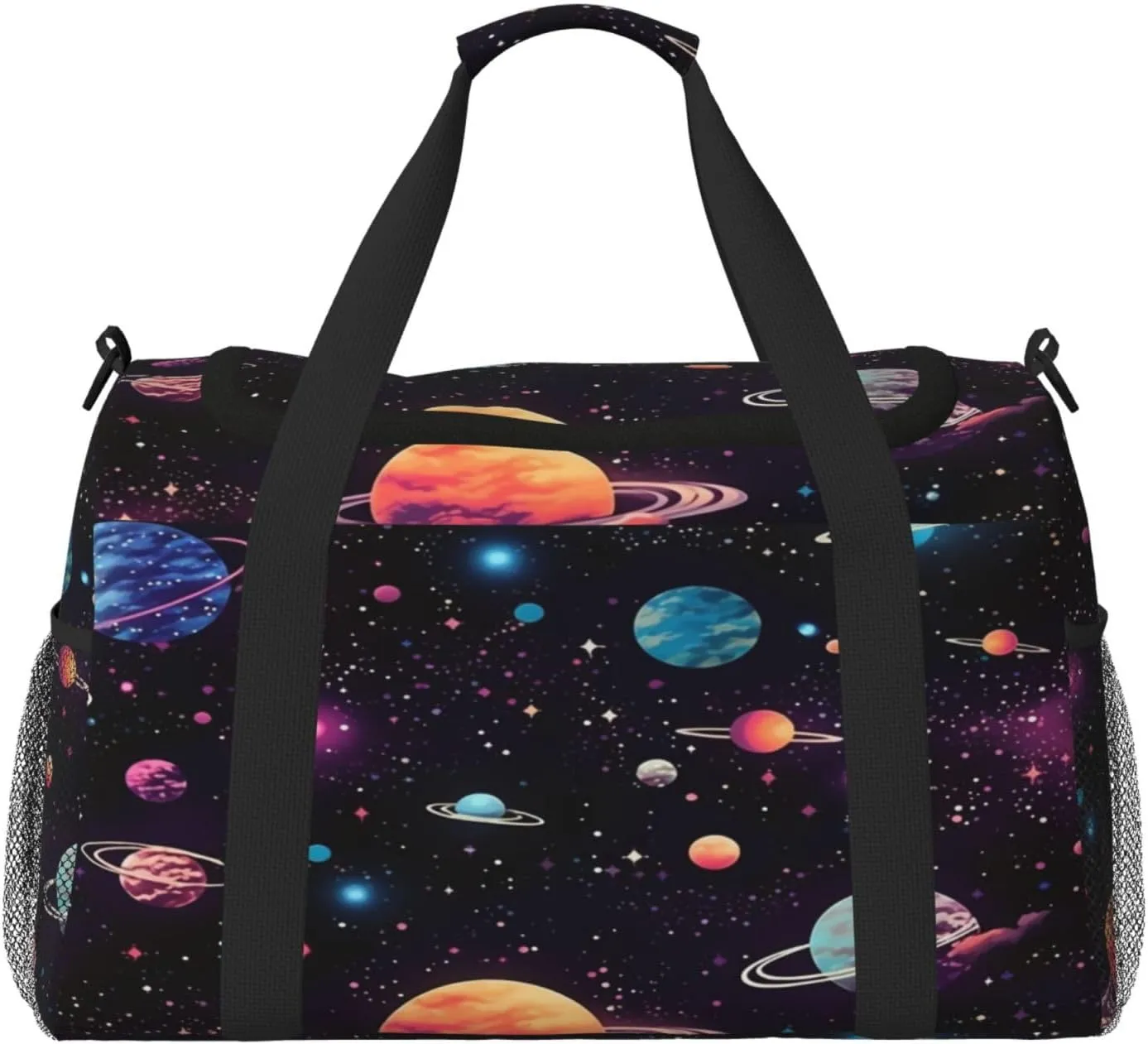 Travel Duffel Bag For Men Women, Space Galaxy Constellation Planet Pattern Carry On Sport Gym Bag With Shoulder Strap Lightweight Waterproof Weekender Bag Overnight Bag
