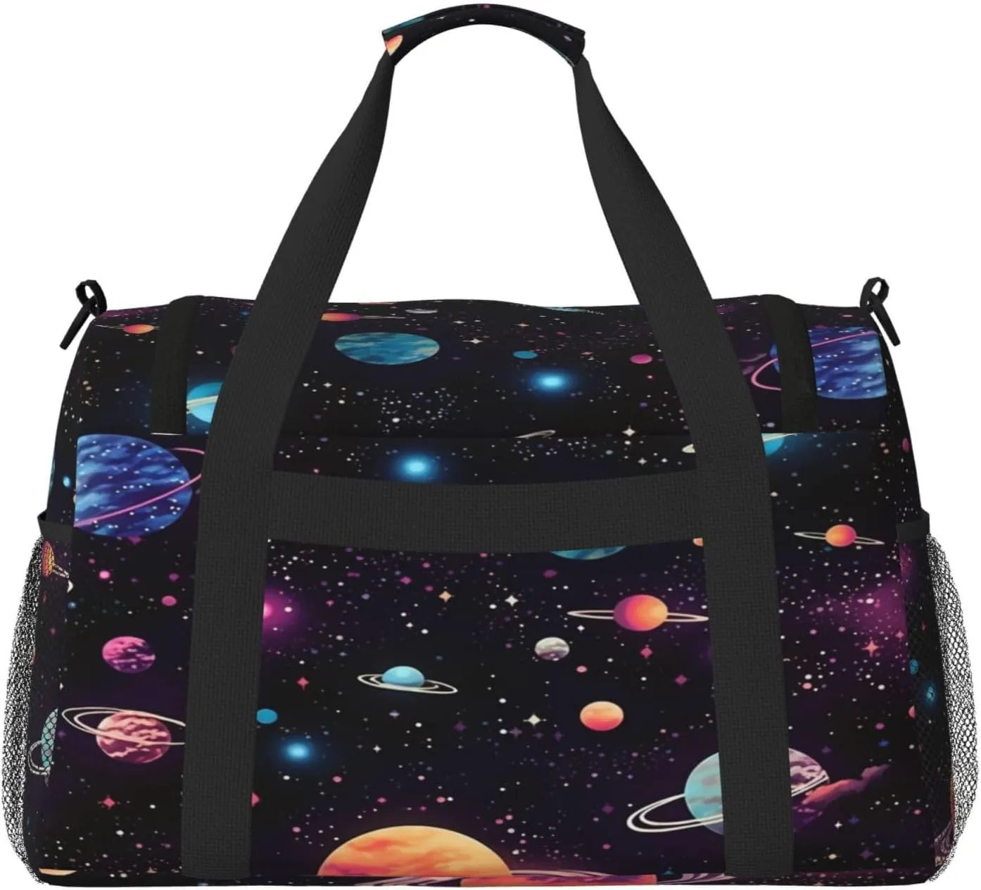 Travel Duffel Bag For Men Women, Space Galaxy Constellation Planet Pattern Carry On Sport Gym Bag With Shoulder Strap Lightweight Waterproof Weekender Bag Overnight Bag