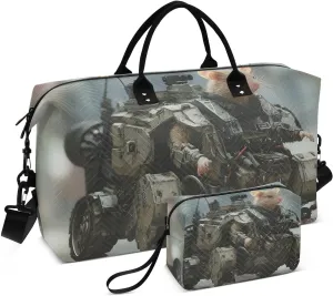 Travel Duffel Bag Rat Robot Cool, Gym Bags with Multiple Interior Pockets for Men Women Toiletry Purse Included 20.5”x 1.9” x 13.8”