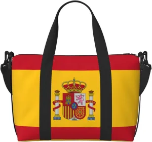 Travel Duffle Bag Weekender Bag Carry On Tote Bag Sport Gym Bag for Women Men Spanish flag Print