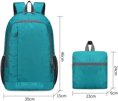 Travel - Hiking - mountaineering backpack, foldable waterproof outdoor leisure backpack, blue (black)