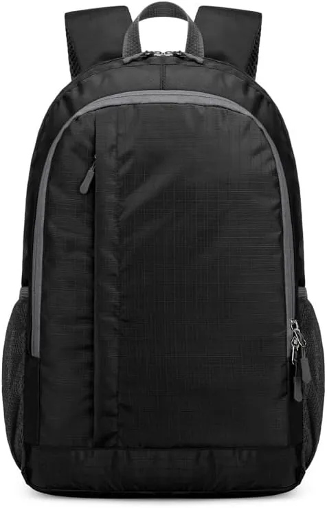 Travel - Hiking - mountaineering backpack, foldable waterproof outdoor leisure backpack, blue (black)