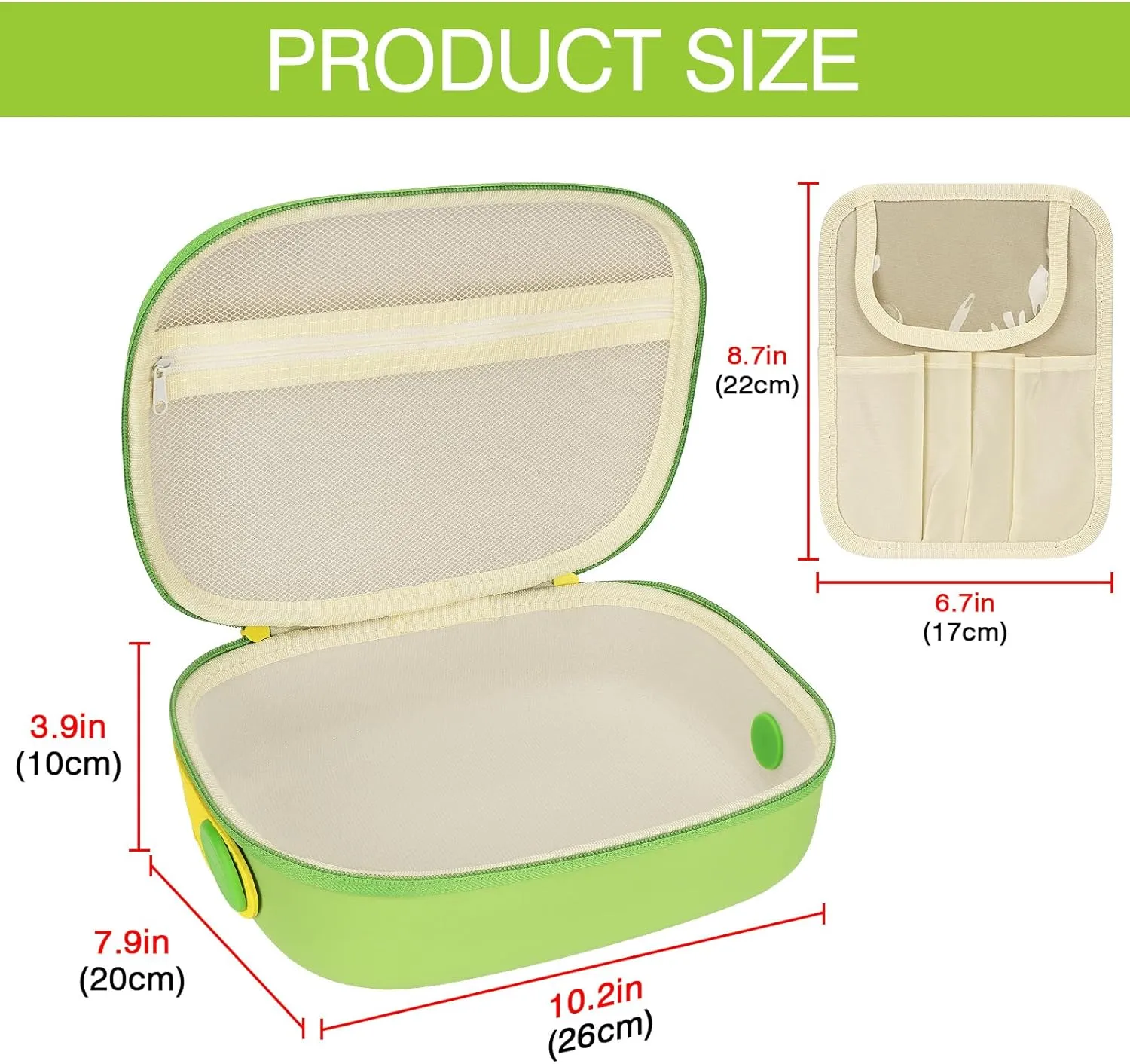 Travel Makeup Bag, Portable EVA Material Makeup Storage Bag with Hand Strap, Large Capacity Cosmetic Bag for Women, Essential Organizer for Makeup with Compartment (Green)