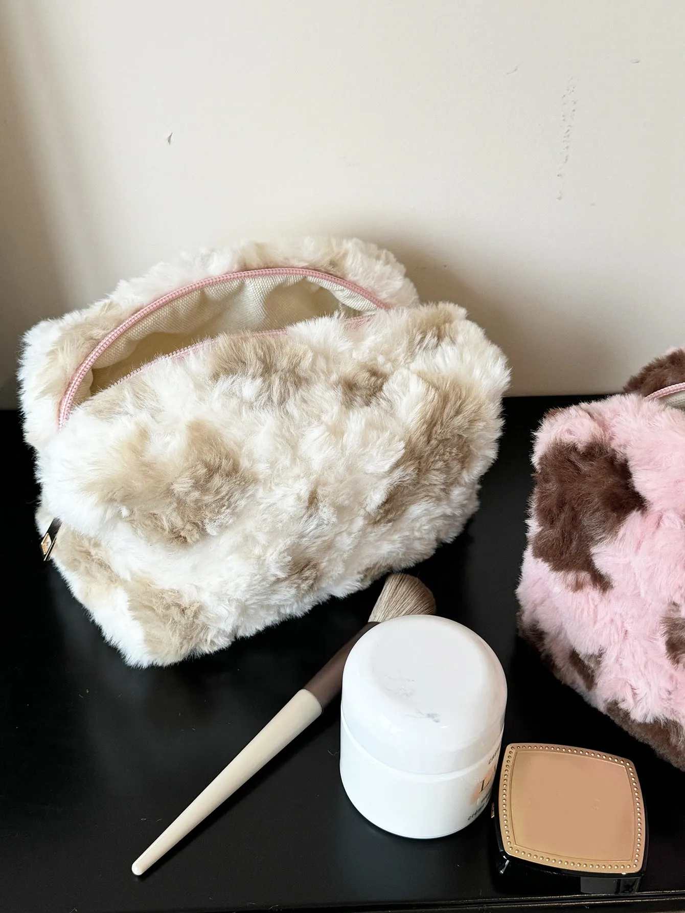 Trendy Soft Fur Plush Cosmetic Bag
