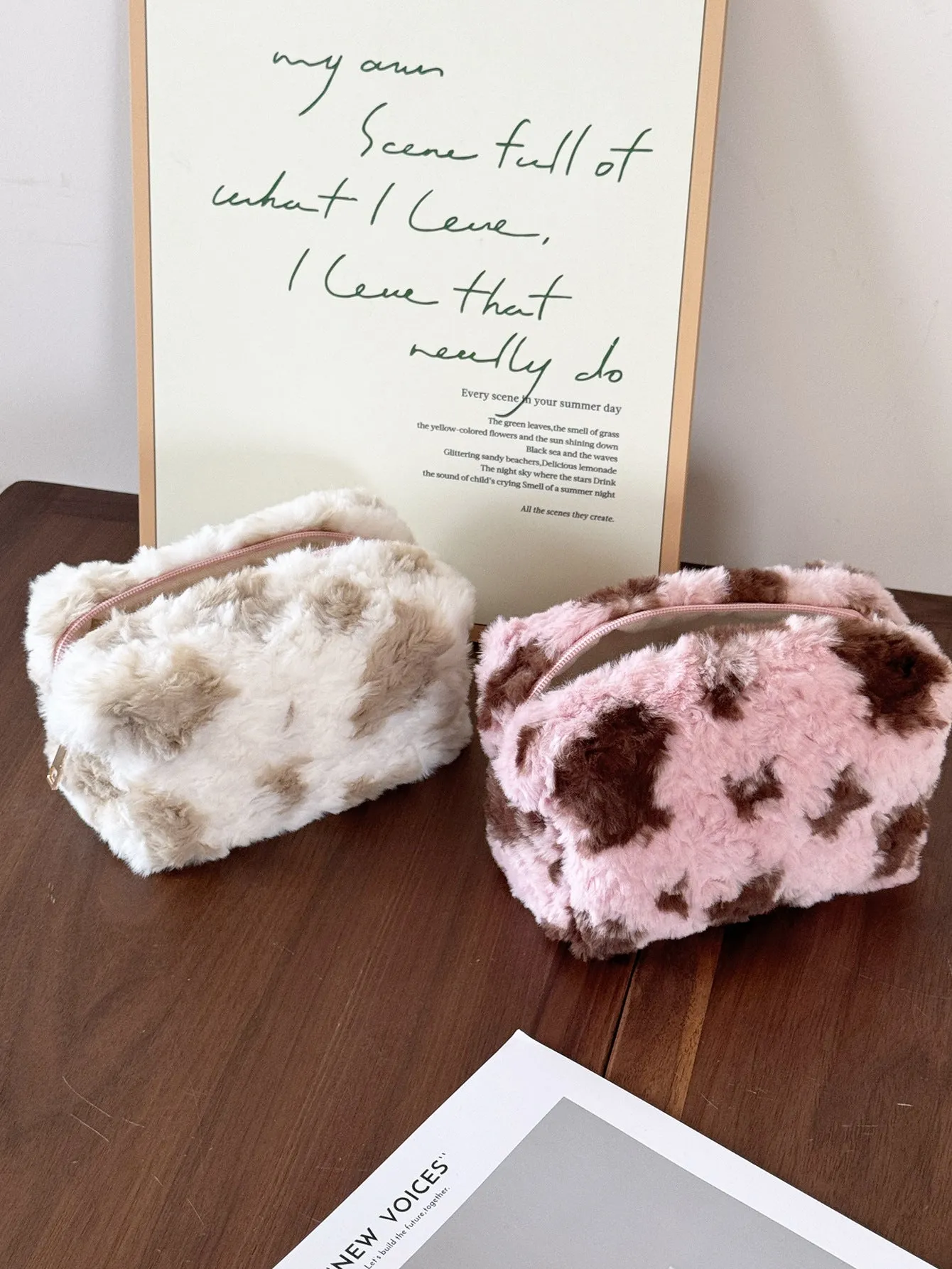 Trendy Soft Fur Plush Cosmetic Bag