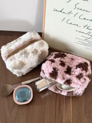 Trendy Soft Fur Plush Cosmetic Bag