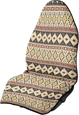 Tribal Aztec Car Seat Hoodie, Southwest Stripe Waterproof Towel Automotive Seat Cover Only Front Seat, Car Seat Cover Protector Non Slip Backing Universal Fit for SUV Sedan Van Trucks