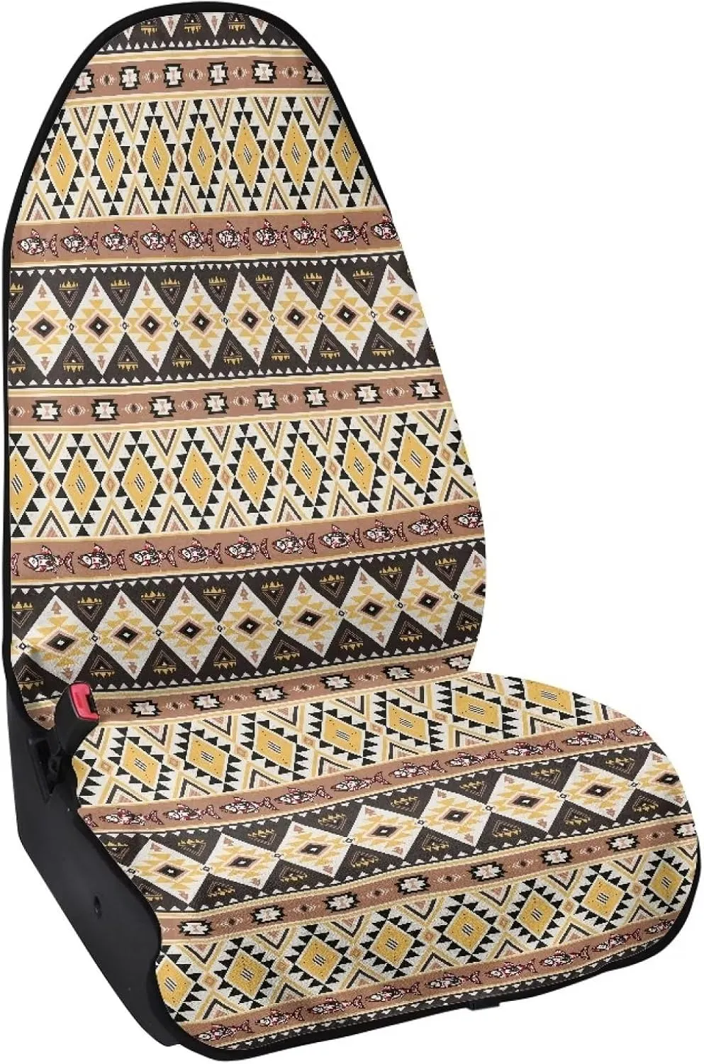 Tribal Aztec Car Seat Hoodie, Southwest Stripe Waterproof Towel Automotive Seat Cover Only Front Seat, Car Seat Cover Protector Non Slip Backing Universal Fit for SUV Sedan Van Trucks
