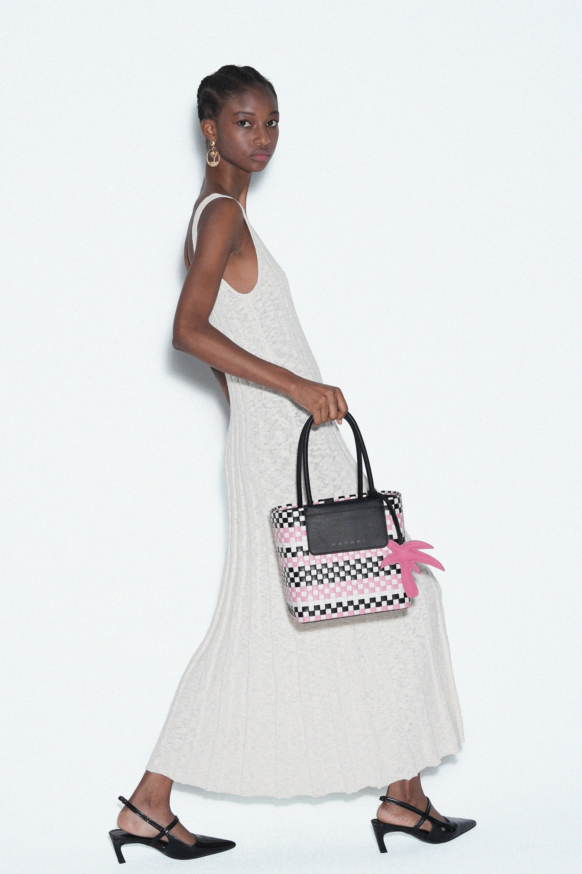 TROPICALLA WEAVE LEATHER TOTE